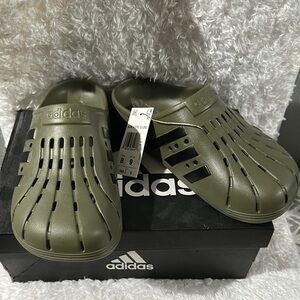 Adidas Olive Slip-On Clogs